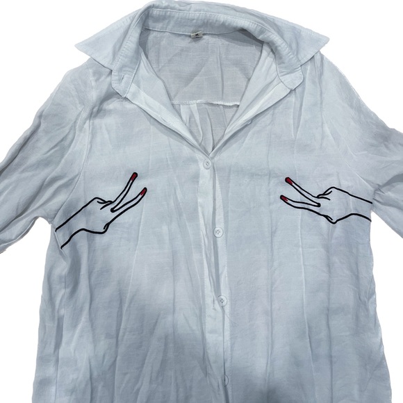 unique white button up - Picture 2 of 6